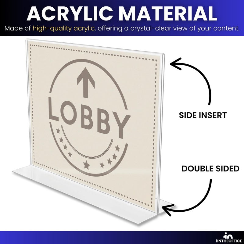 1InTheOffice Acrylic Stand-Up Horizontal Sign Holder 8.5x11 "6 Pack" - Image 4